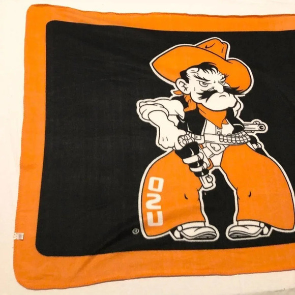 Oklahoma State University OSU Cowboys Fleece Blanket Pistol Pete Mascot - Picture 9 of 16